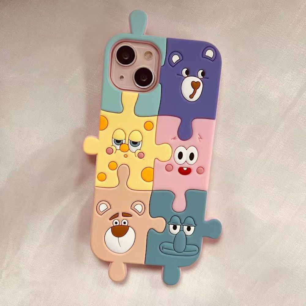 3D Cartoon Puzzle Silicone Shockproof Soft Phone Case