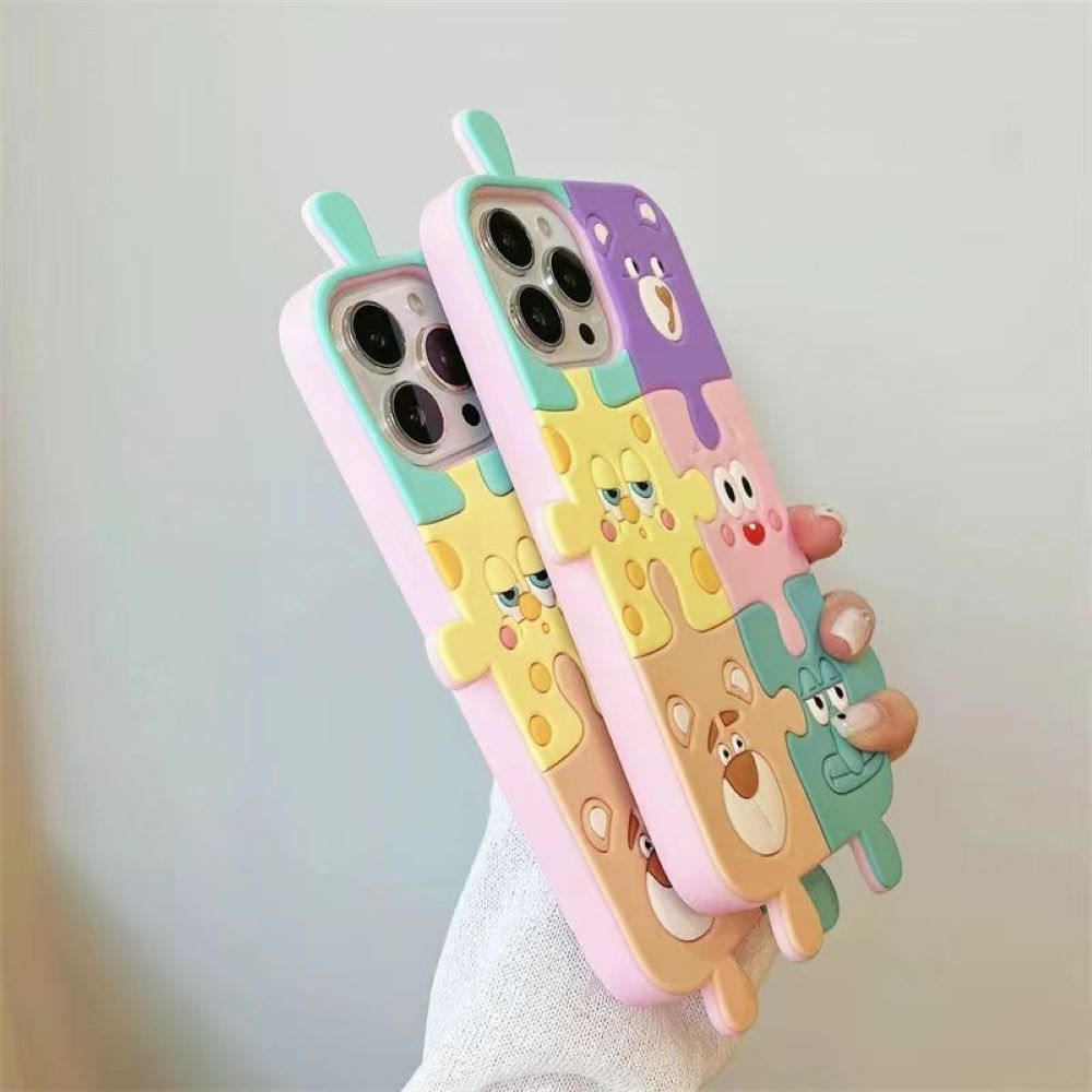 3D Cartoon Puzzle Silicone Shockproof Soft Phone Case