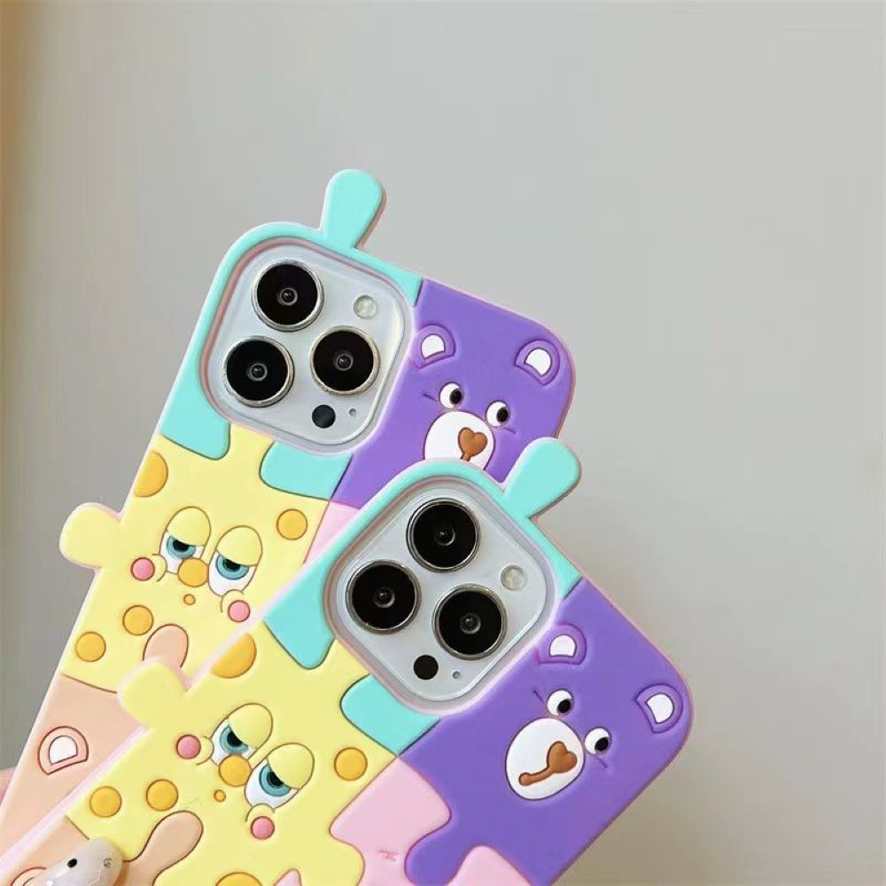 3D Cartoon Puzzle Silicone Shockproof Soft Phone Case