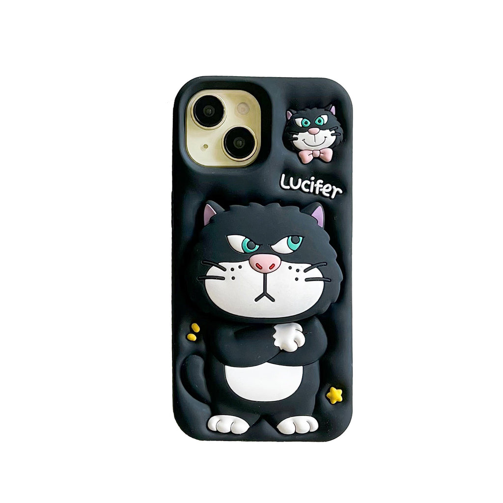 3D Cute Cat Holder Silicone Phone Case