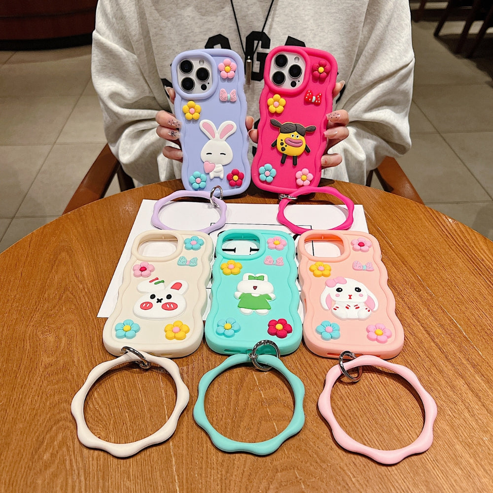 3D Flower and Cartoon Phone Case
