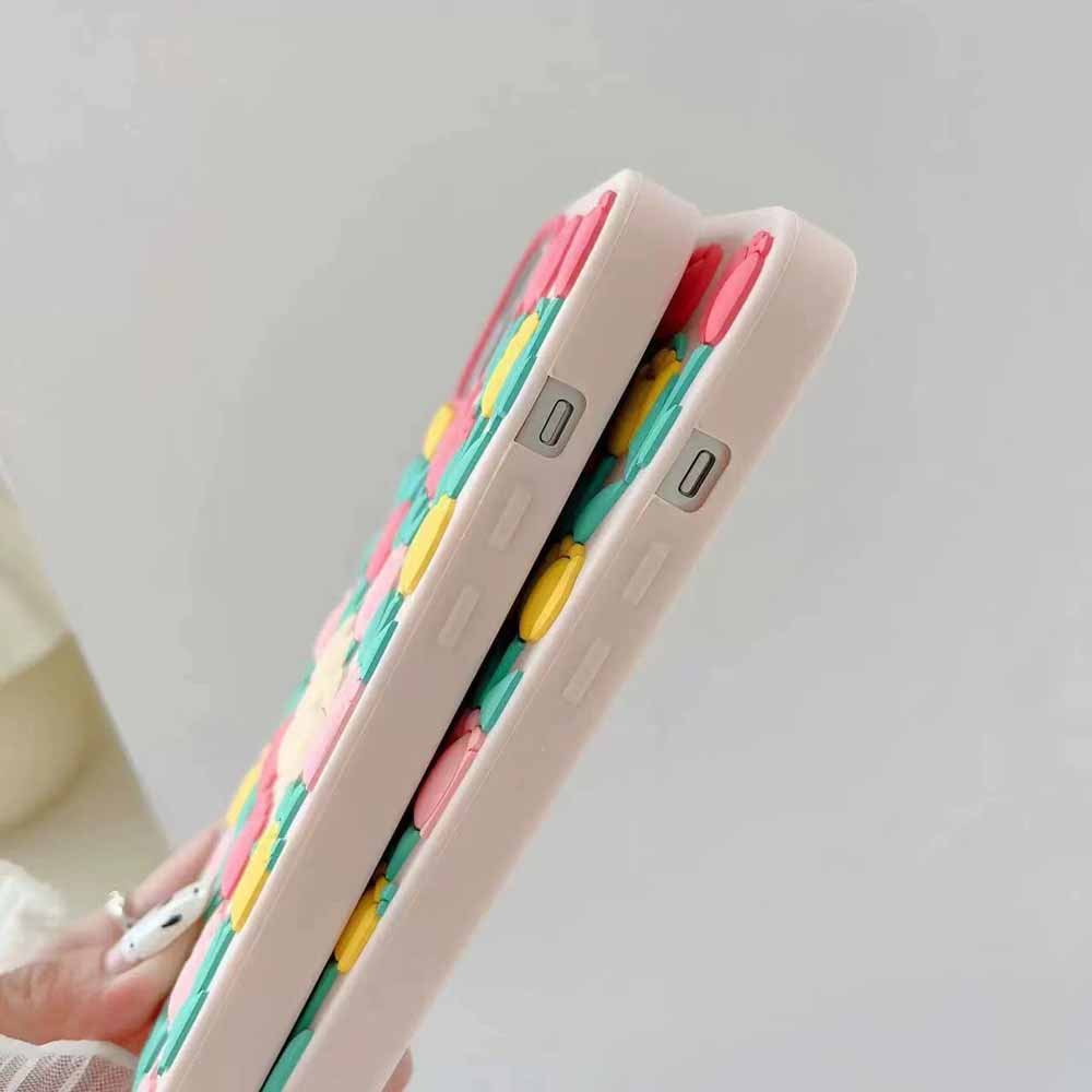 3D Tulip Flower Silicone Shockproof Cover