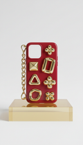 Vivid ruby case with bold 3D charm
