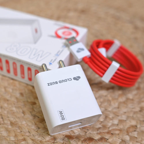 80W Fast Charger USB to Type-C Charging Plug with 1M Cable (CB104)