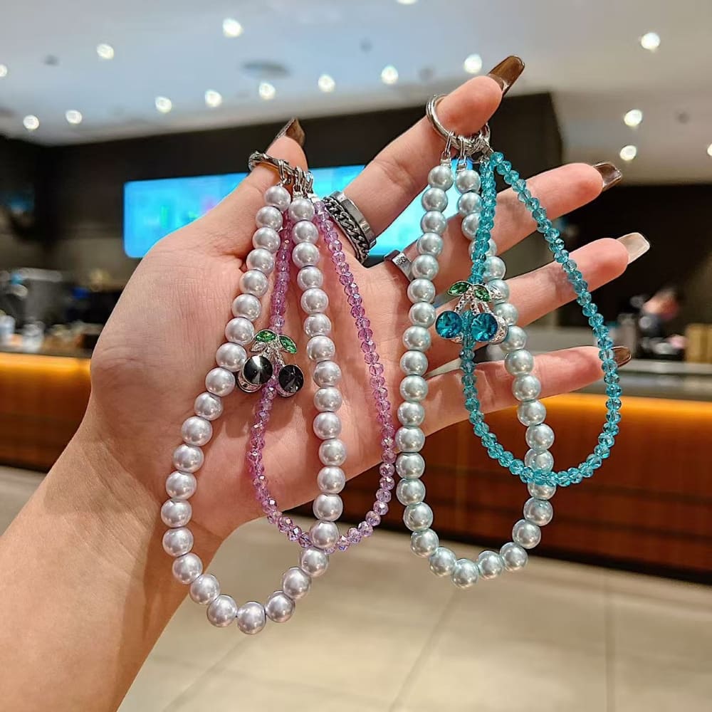 Aqua Crystal Grace Phone Charm