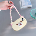 Bear Faced Silicone Phone Case with Lanyard Strap