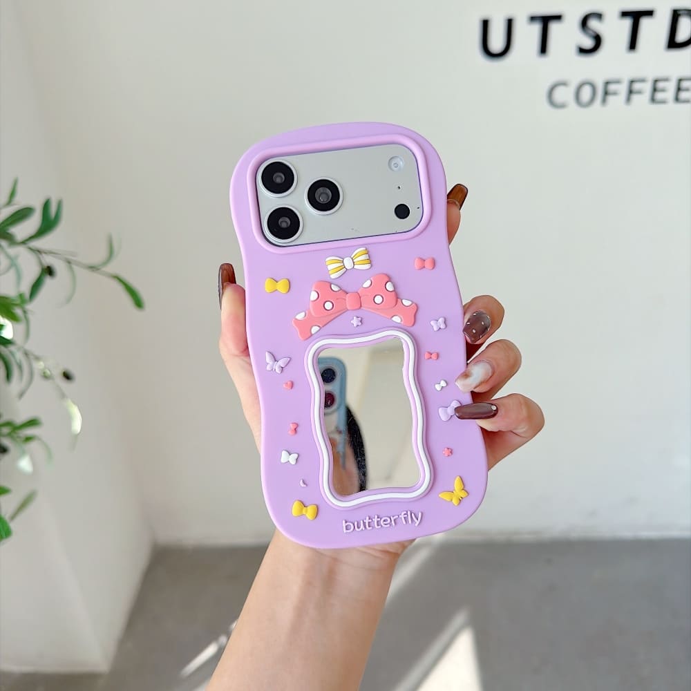 Butterfly Bow Dream Mirror Silicone Phone Case