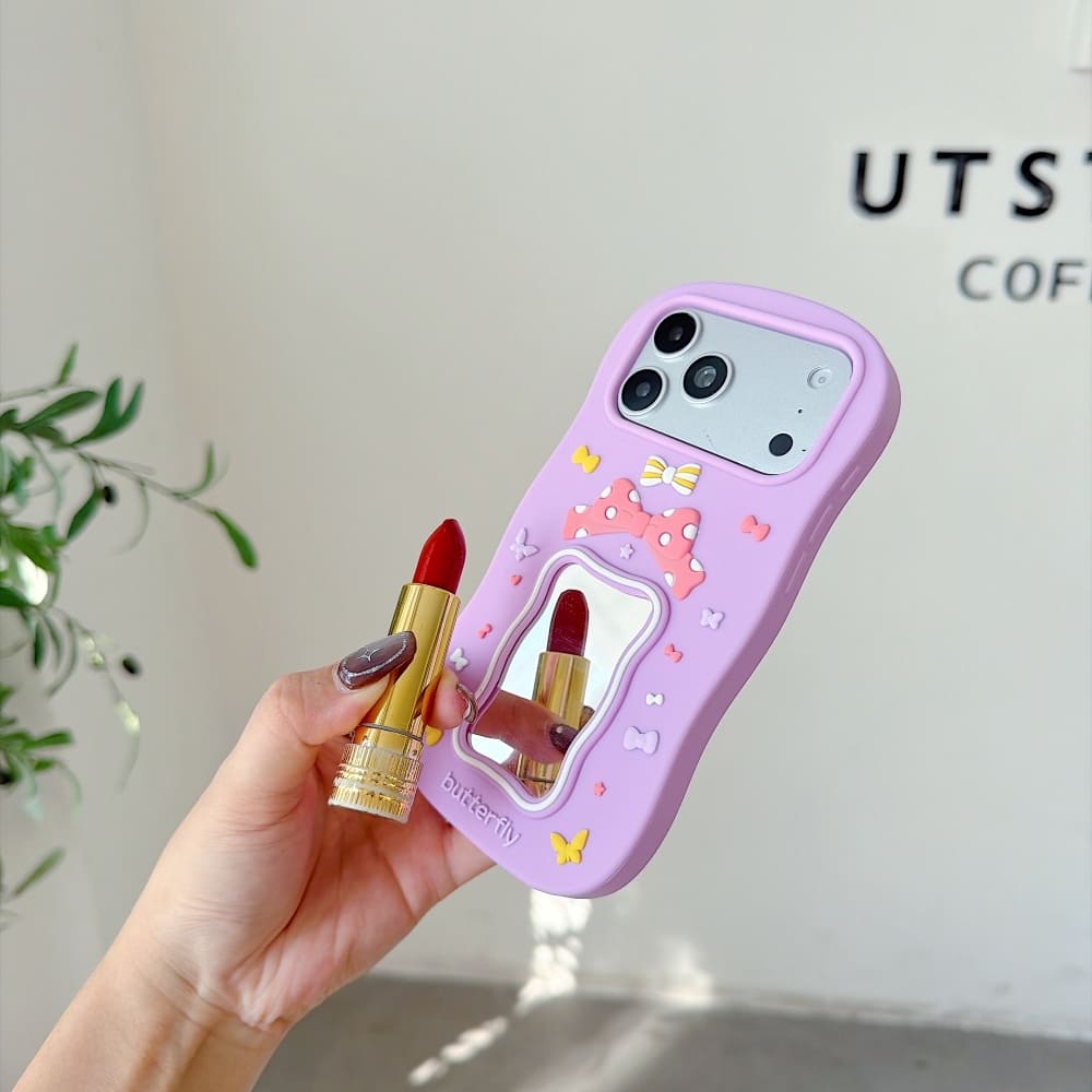 Butterfly Bow Dream Mirror Silicone Phone Case