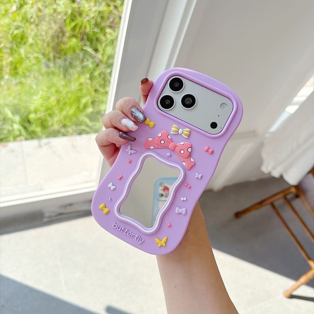 Butterfly Bow Dream Mirror Silicone Phone Case