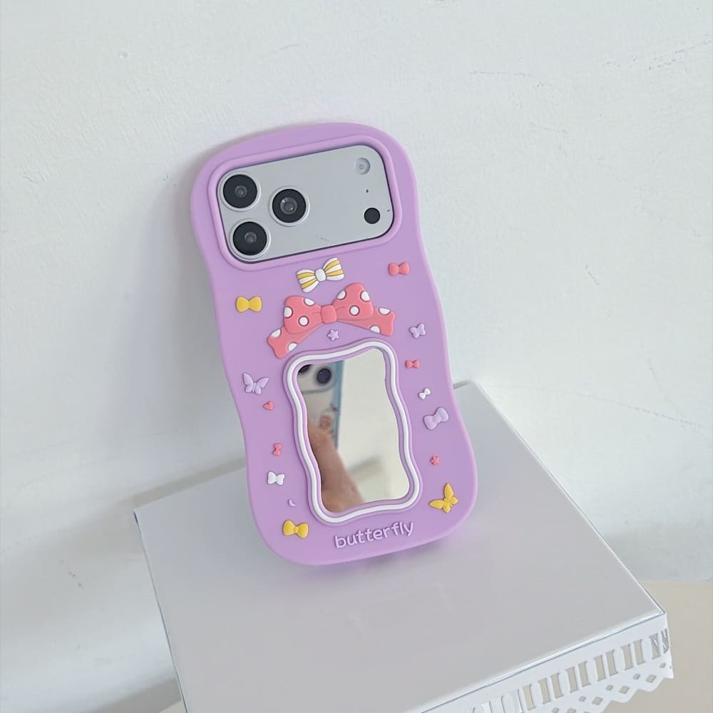 Butterfly Bow Dream Mirror Silicone Phone Case
