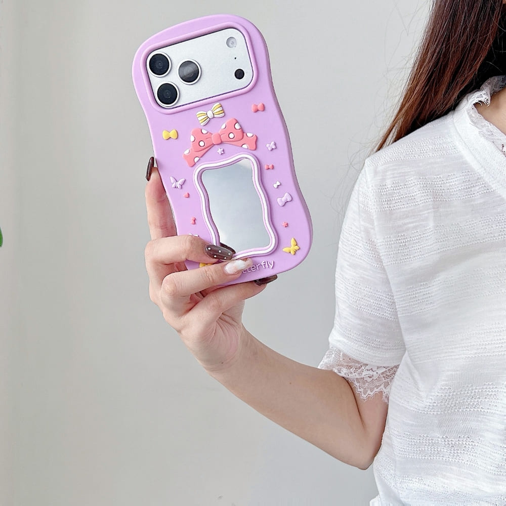 Butterfly Bow Dream Mirror Silicone Phone Case