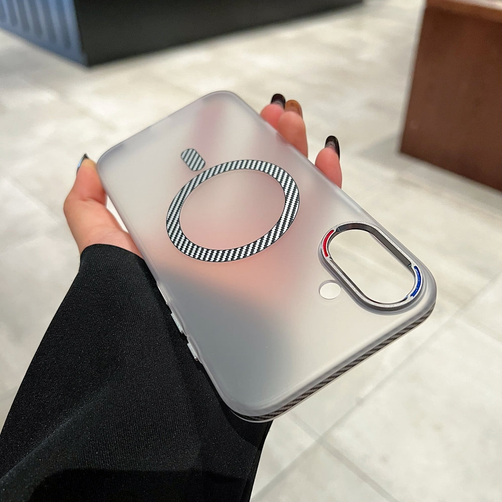 Carbon Fiber Pattern Built-in Magnetic Shockproof Phone Case