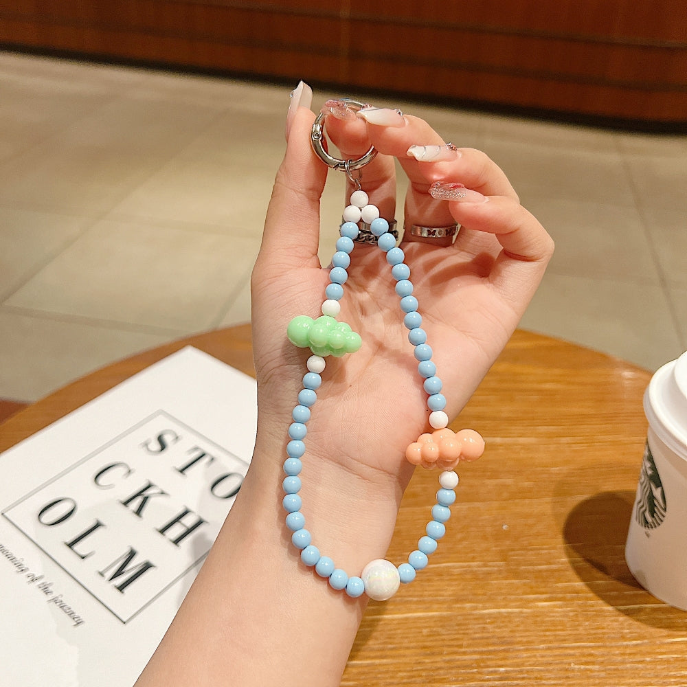 Cloud Pattern Hanging String Bead Phone Charm | Handbag Charm | Bracelet