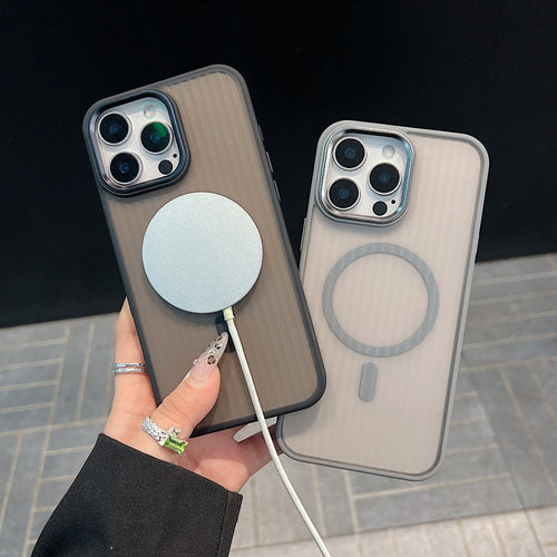 Corrugated Pattern Magnetic Wireless Charge Phone Case