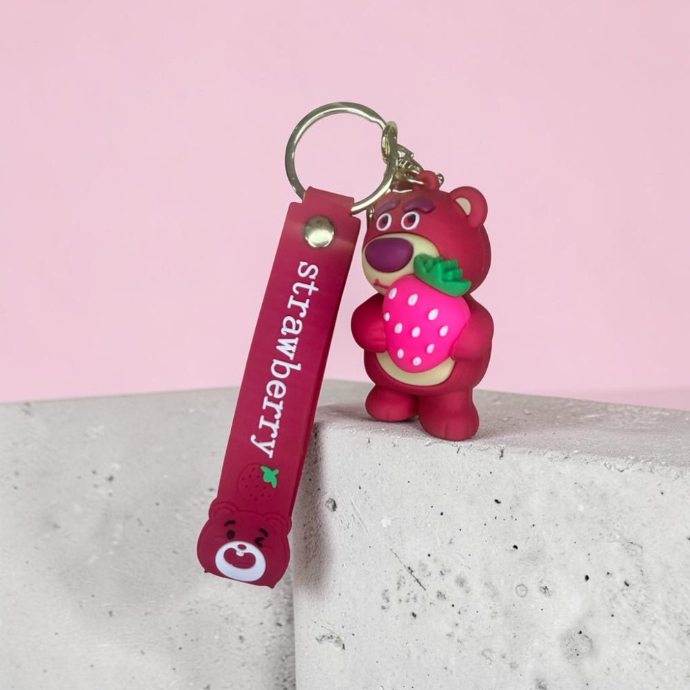 Creative Strawberry Bear Keychain | Handbag Charm | Phone Charm