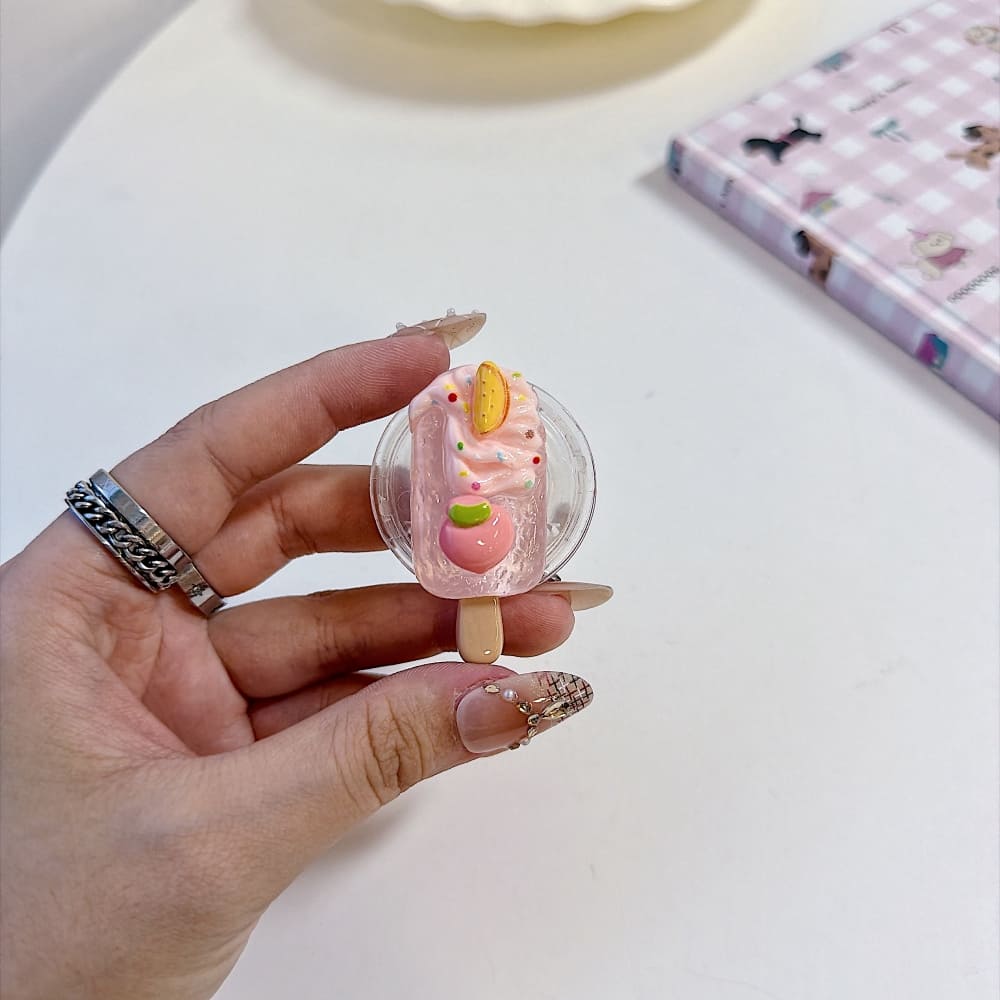 Cute Bloom Ice-Cream Stick Character Mobile Grip Phone Stand