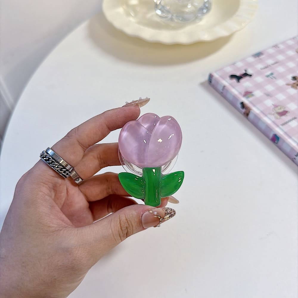 Cute Bloom Tulip Character Mobile Grip Phone Stand