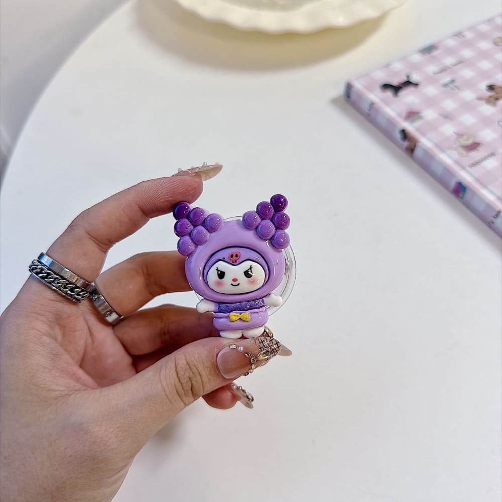 Cute Bloom Kuromi Character Mobile Grip Phone Stand