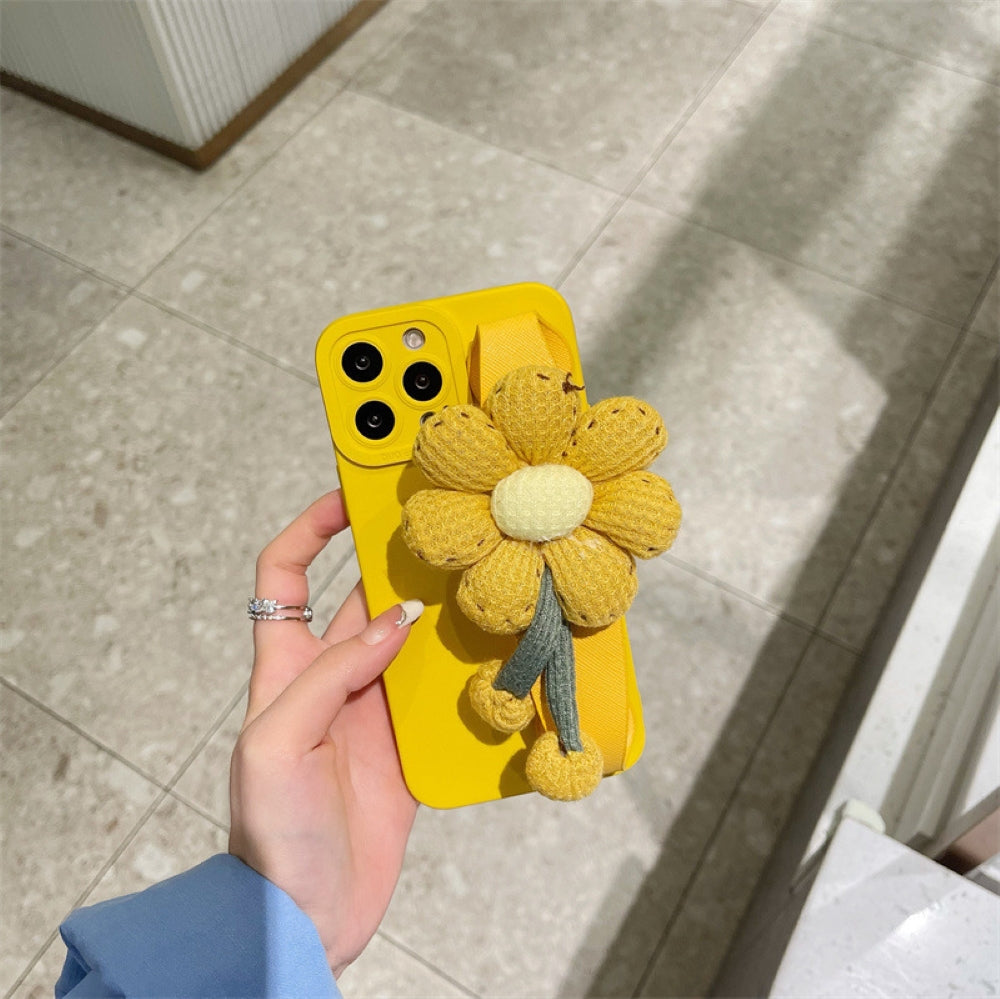Cute Flower Wrist Strap Holder Silicone Soft Camera Protection Case