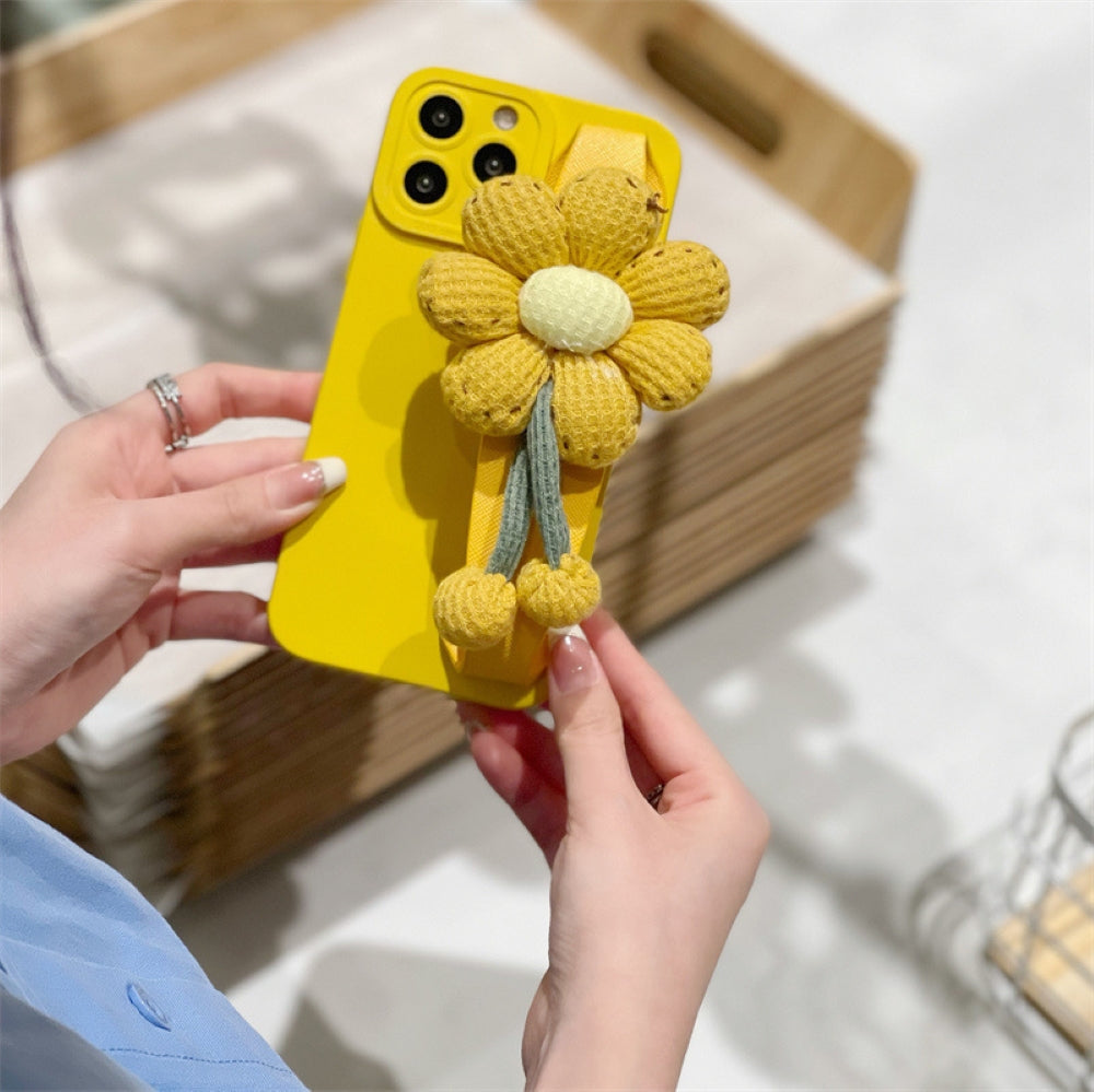 Cute Flower Wrist Strap Holder Silicone Soft Camera Protection Case