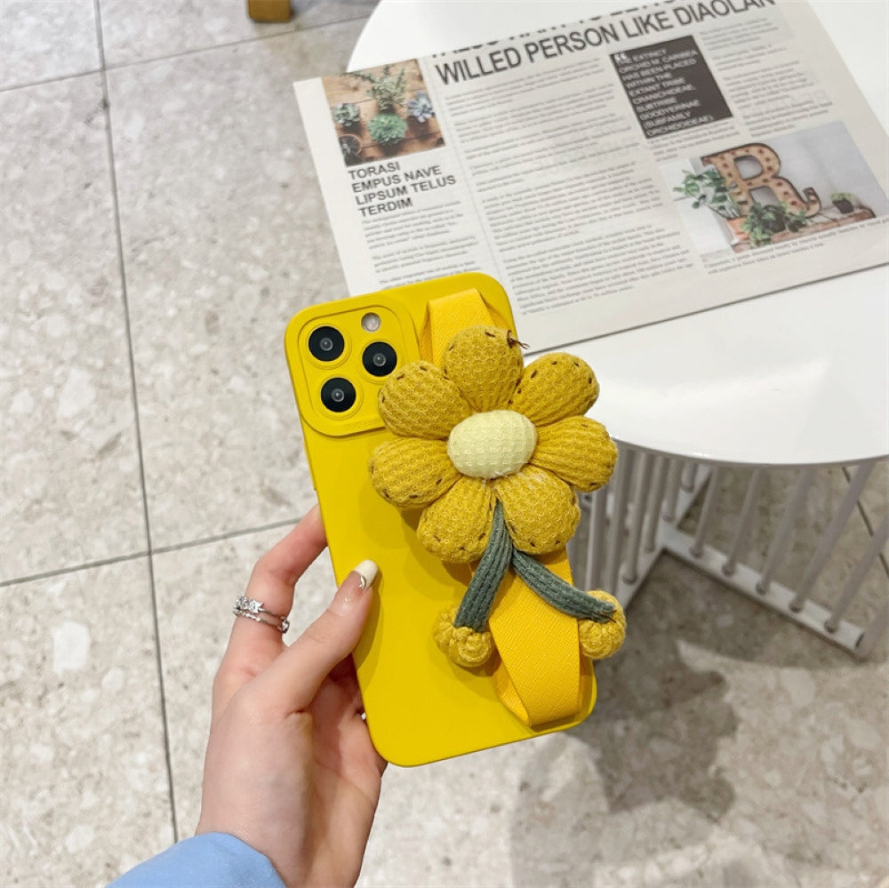 Cute Flower Wrist Strap Holder Silicone Soft Camera Protection Case