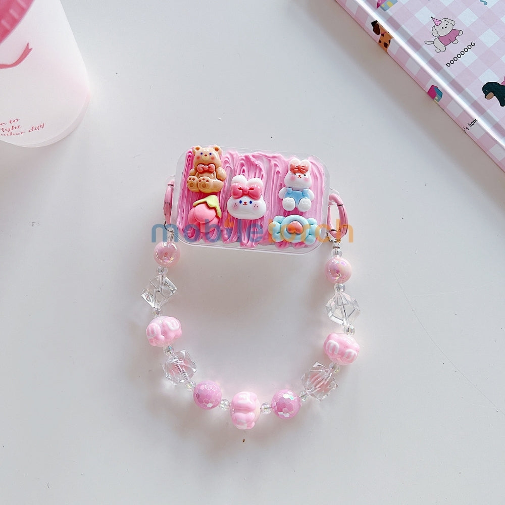 Cute Mini Cartoon Mirror Pop Universal Stand with Crystal Charms | Bracelet