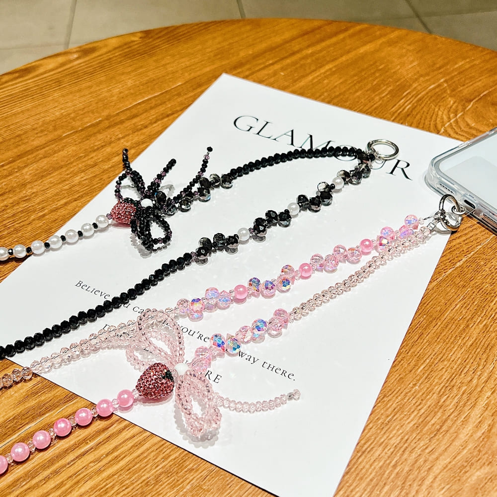 Diamond Bow Drop Phone Chain | Phone Strap
