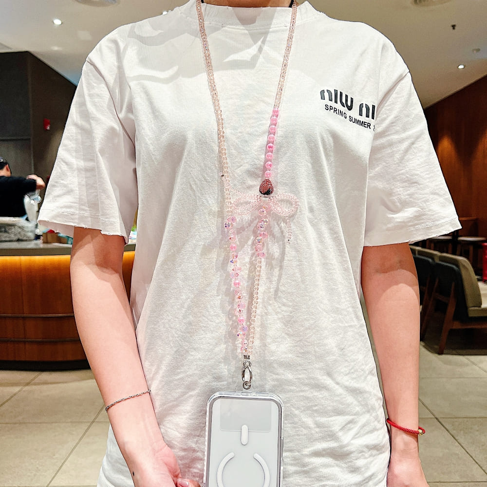 Diamond Bow Drop Phone Chain | Phone Strap