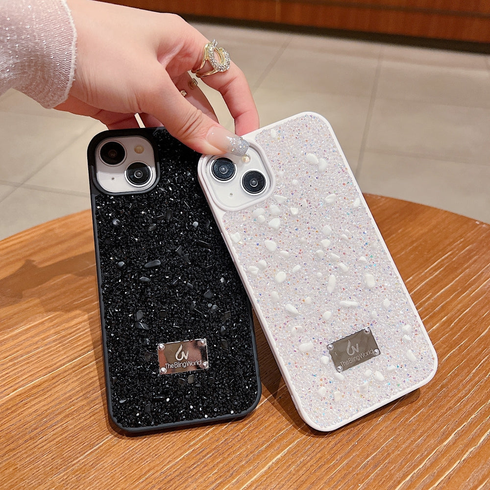 Diamond Studded Pattern Glittery Phone Case