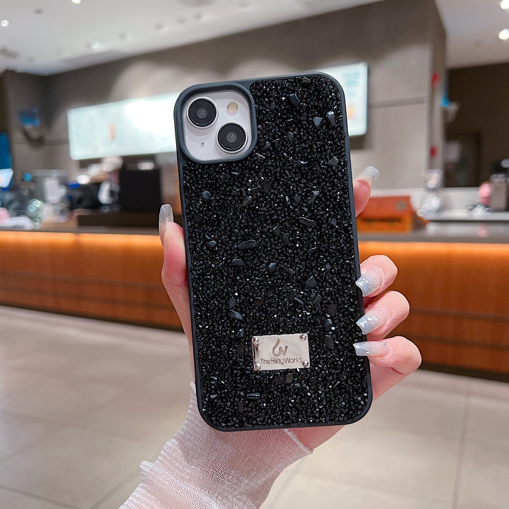 Diamond Studded Pattern Glittery Phone Case