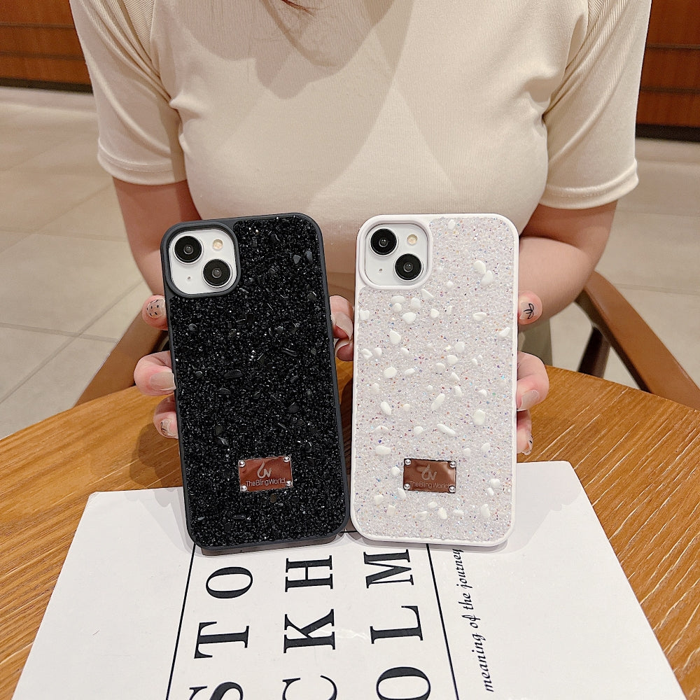 Diamond Studded Pattern Glittery Phone Case