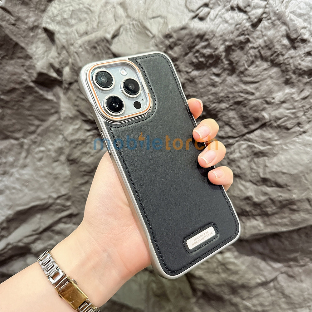Electroplated Chrome PU Leather Phone Case