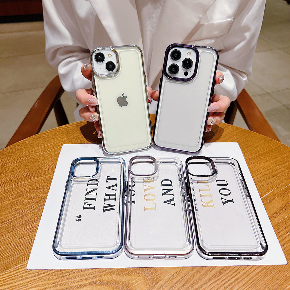 Electroplating Shockproof Color Frame Transparent Cover