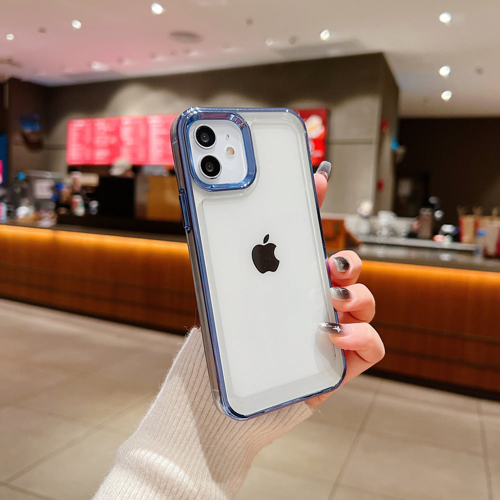 Electroplating Shockproof Color Frame Transparent Cover
