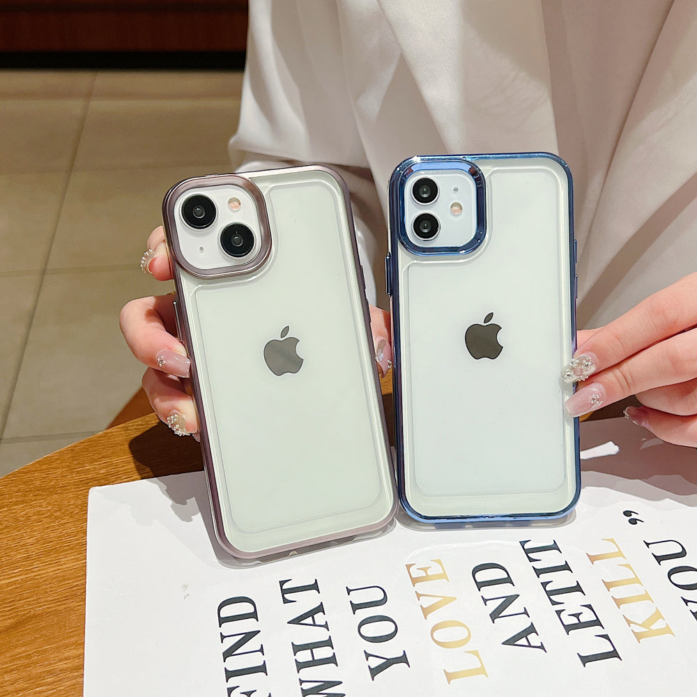 Electroplating Shockproof Color Frame Transparent Cover