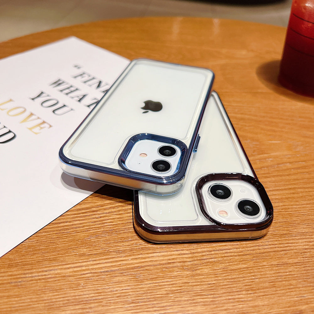Electroplating Shockproof Color Frame Transparent Cover