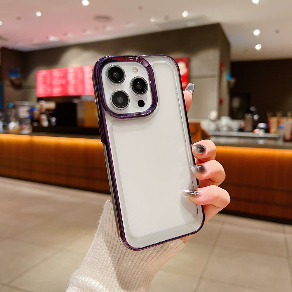 Electroplating Shockproof Color Frame Transparent Cover