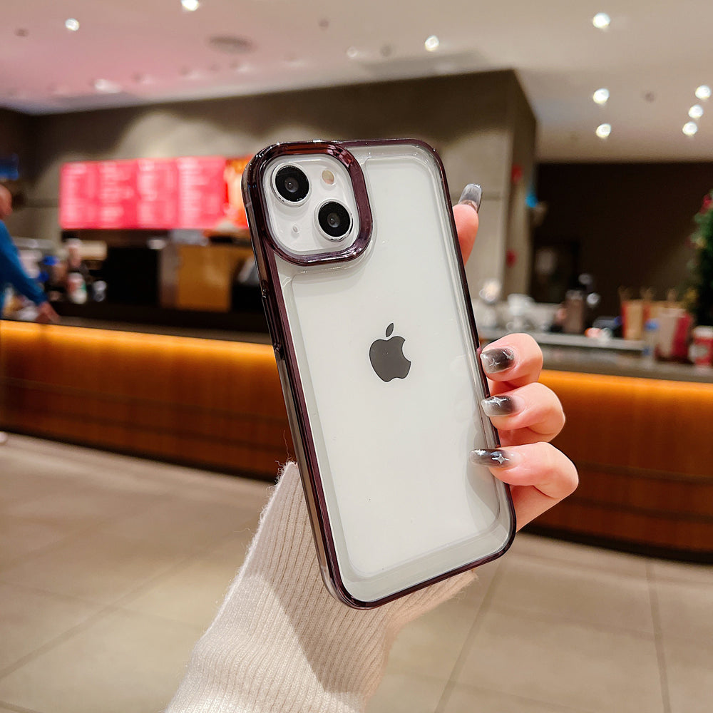 Electroplating Shockproof Color Frame Transparent Cover