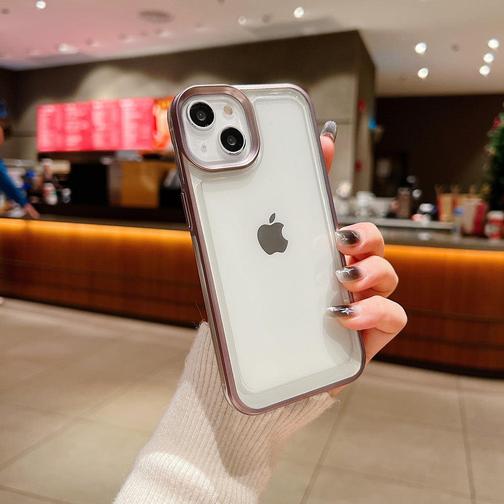 Electroplating Shockproof Color Frame Transparent Cover