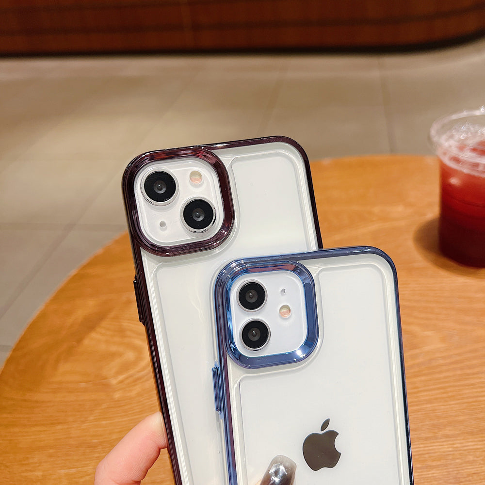 Electroplating Shockproof Color Frame Transparent Cover