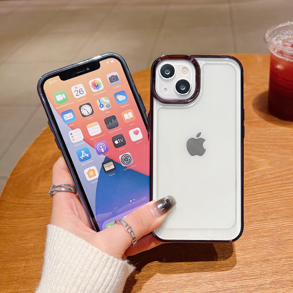 Electroplating Shockproof Color Frame Transparent Cover