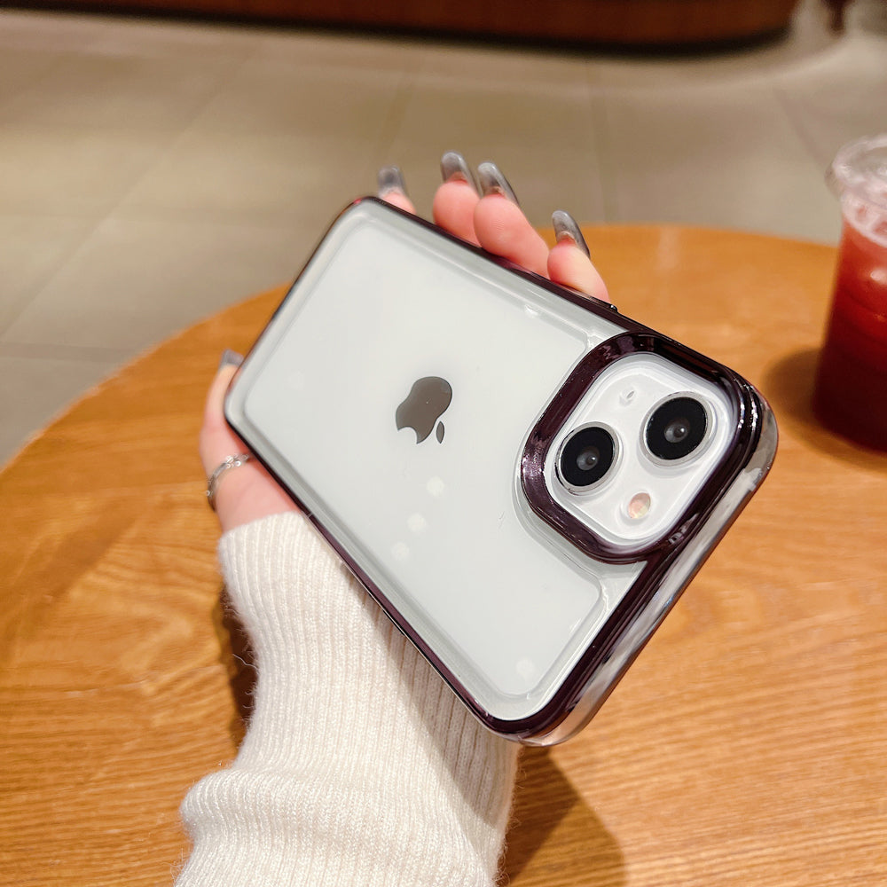 Electroplating Shockproof Color Frame Transparent Cover