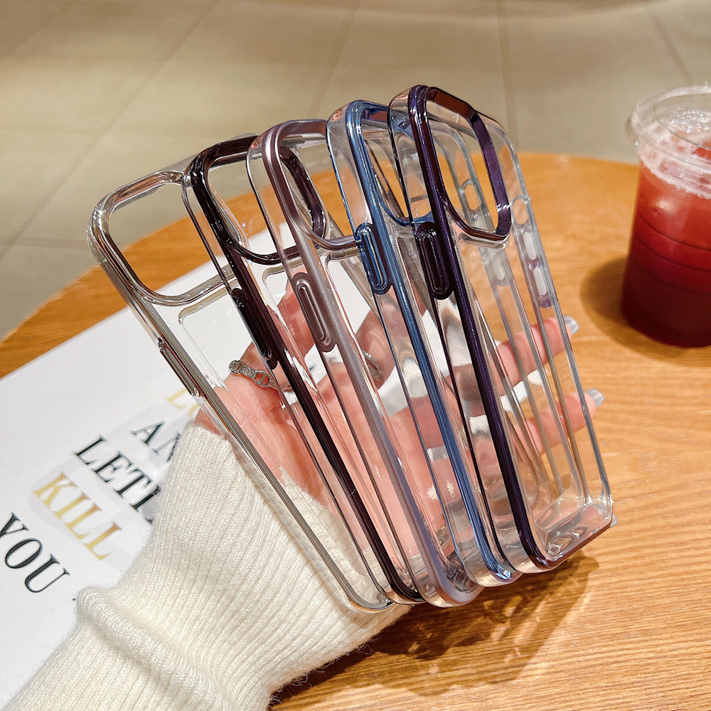 Electroplating Shockproof Color Frame Transparent Cover