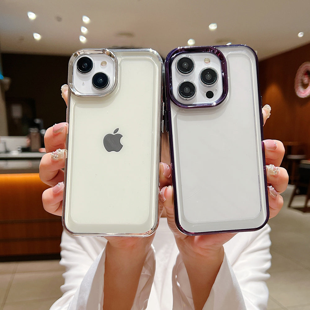 Electroplating Shockproof Color Frame Transparent Cover