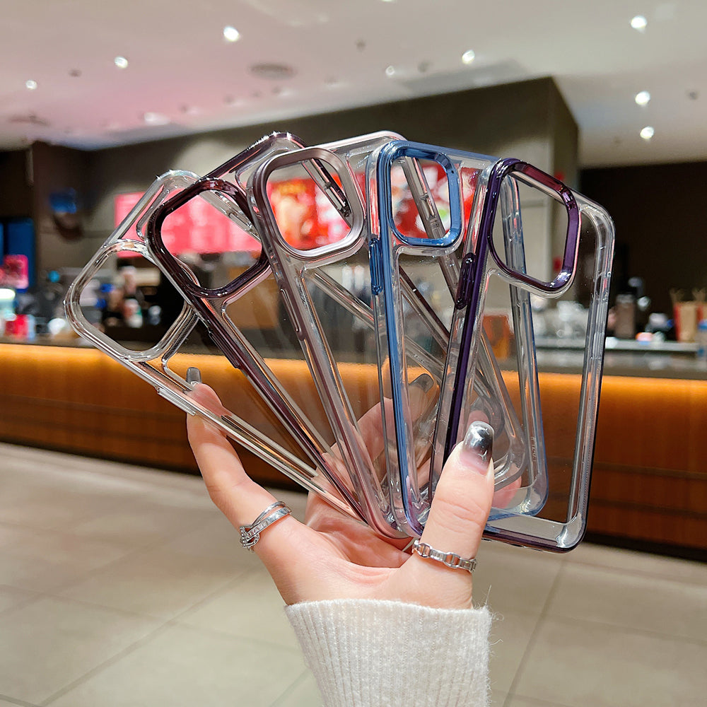 Electroplating Shockproof Color Frame Transparent Cover