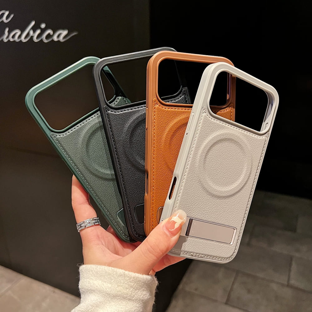 Elite Kickstand Leather Phone Case
