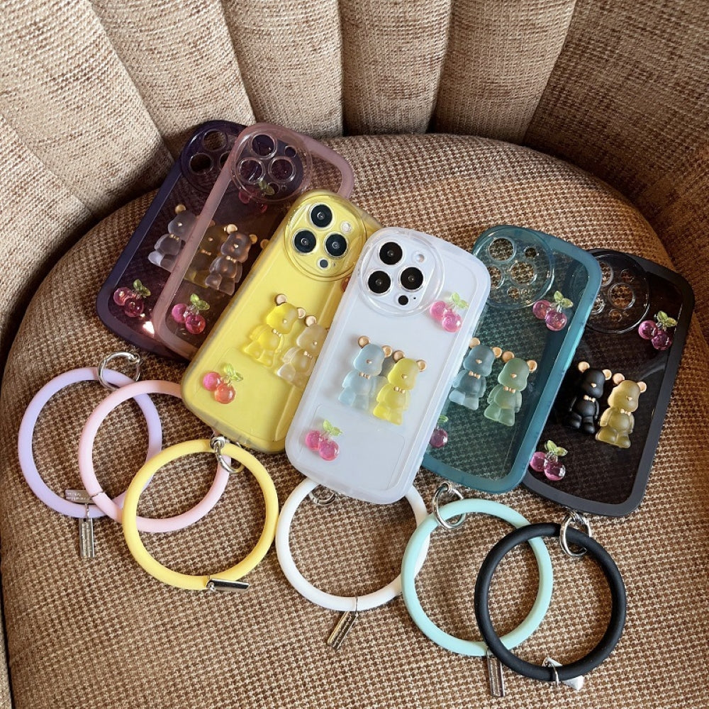 Fashion Bear Cartoon Ornament Bracelet Color Transparent Cover