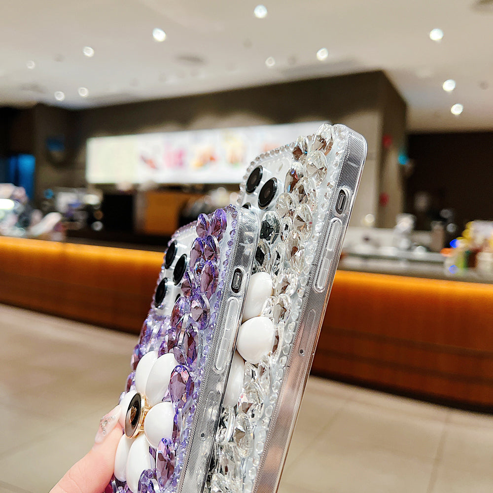 Handmade Flower Decor Glitter Diamond Case