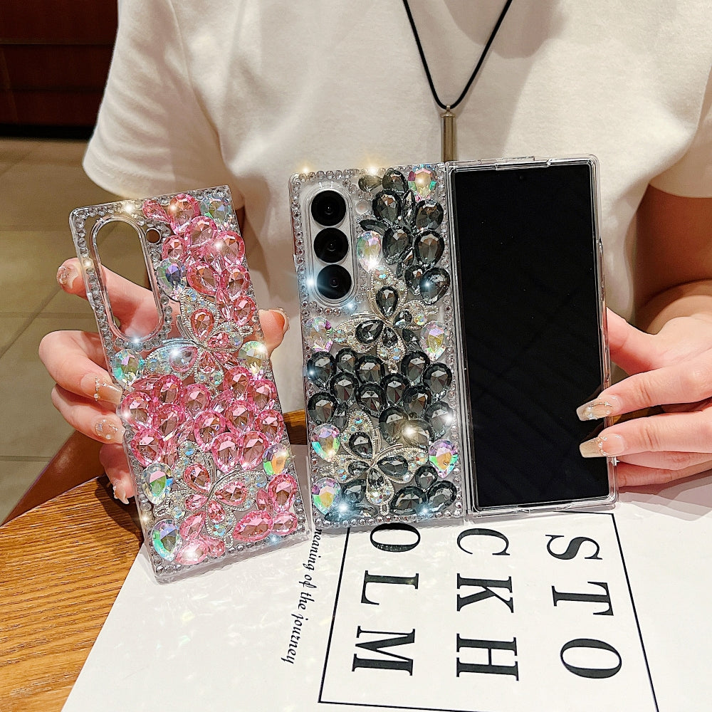 Full Covered Diamond and Butterfly Charm TPU (Soft) Phone Case | Mobile Cover