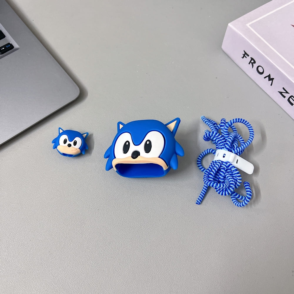 Fun Toon Blue Cat Character (20W) Silicone Charger Case